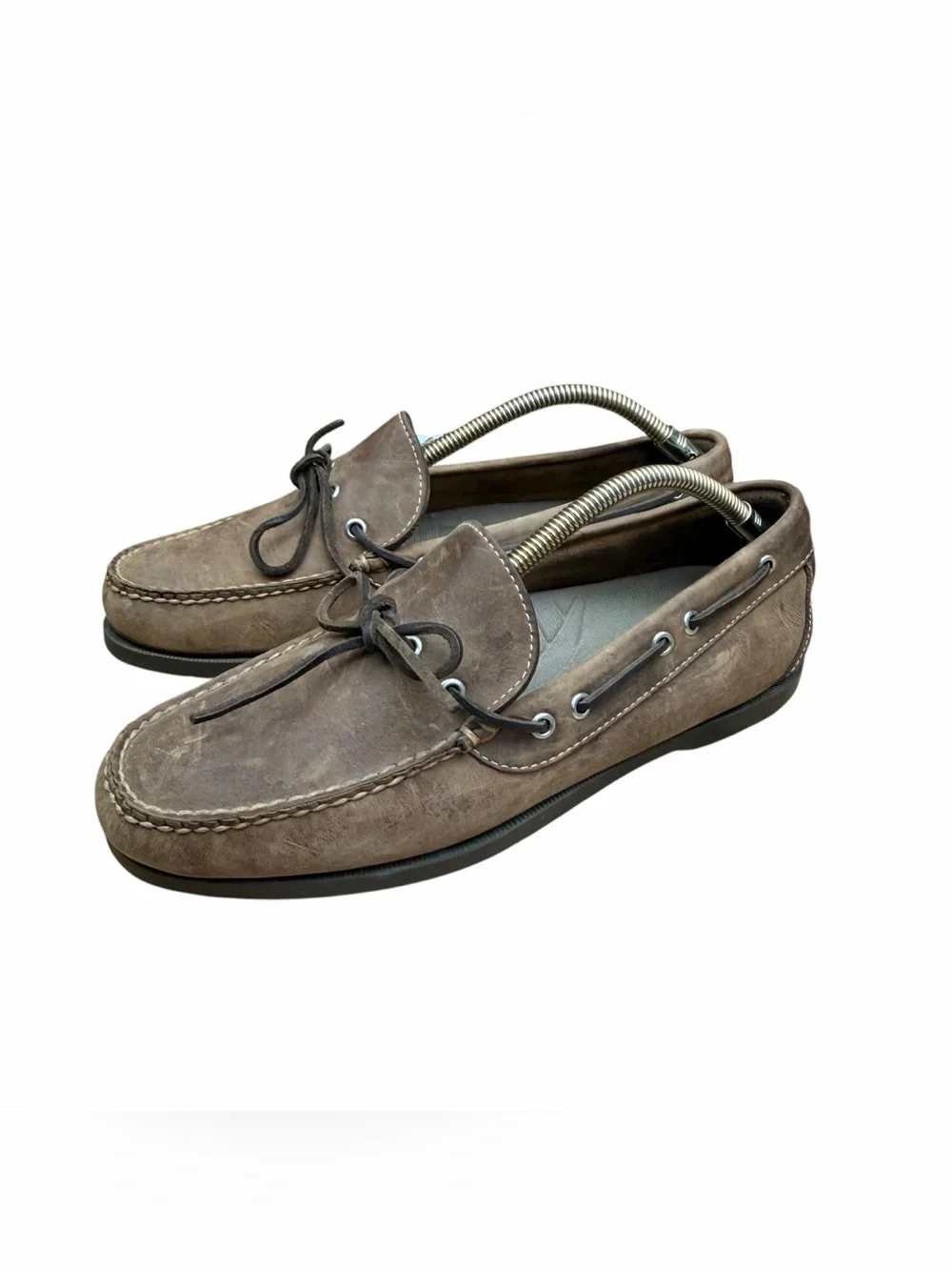 LL Bean Men Size 10D Signature Brown Boat Shoes Loafers Moccasins Leather